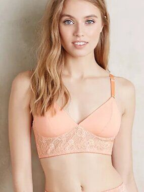 Fortnight 32DD Womens Orange Mira Longline Bralette